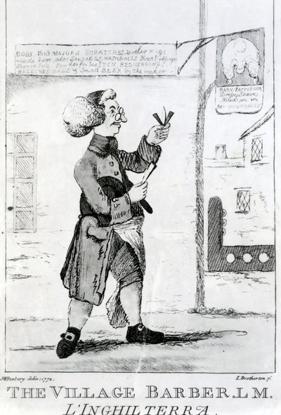 The Village Barber, Engraved by James Bretherton by Henry William Bunbury